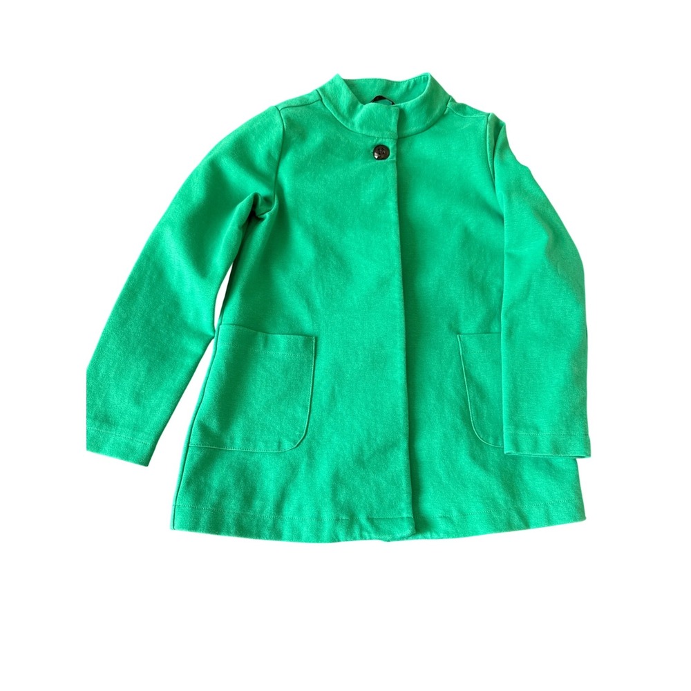 Gymboree Girl Fancy Dalmatian Green Ponte Coat Jacket Button Up Size M 7-8